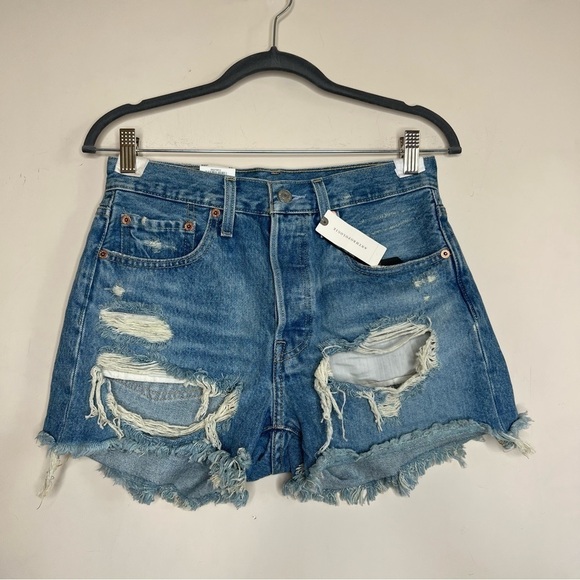 Levi's 501 High Rise Shorts in Fault Line - Picture 6 of 16